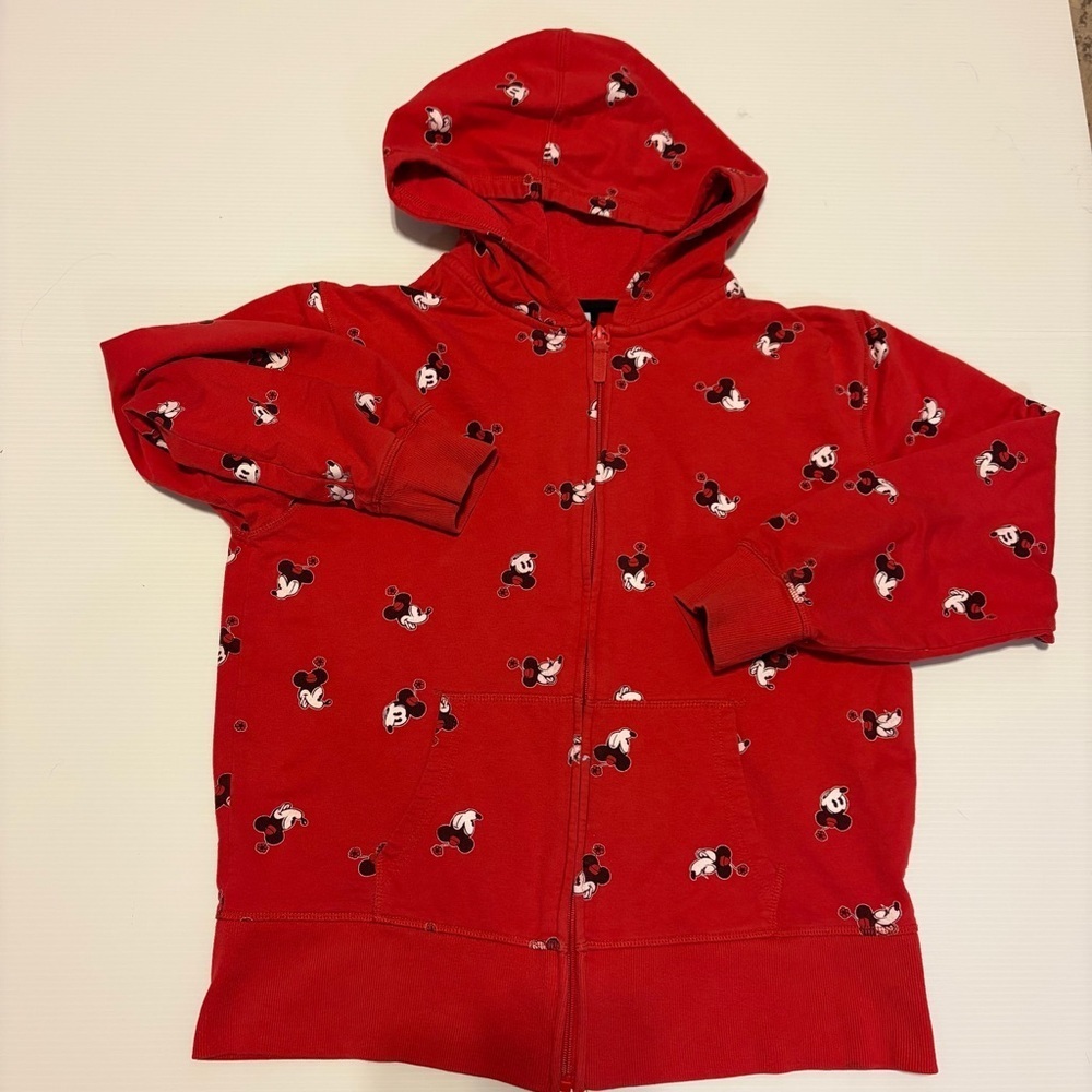 Disney Minnie Mouse Zip Hoodie Youth Large Fits Adult XS Red